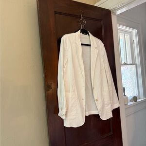 Theory Ivory Blazer with Metallic Accents
